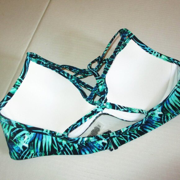 Victoria's Secret PINK Swim Light Push Up Bikini Top LARGE Strappy Front T-Back - Picture 4 of 6